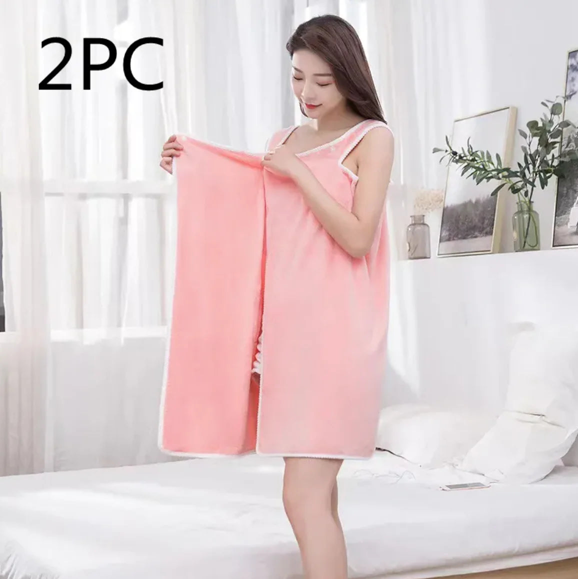 Coral Fleece Cotton Bath Skirt – Soft, Water-Absorbing, and Thickened